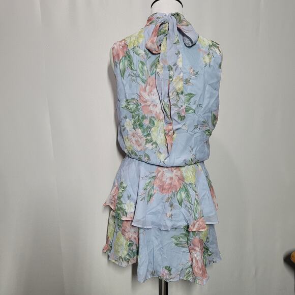 Yumi Kim Heart's Delight Blue Floral Print Kiss Me Dress Sleeveless Size Small - Picture 2 of 6